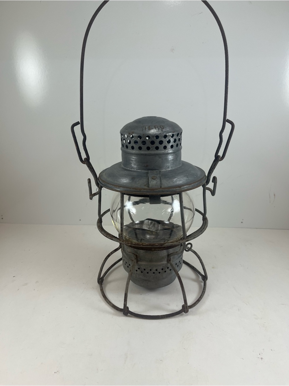 Vintage Pennsylvania Railroad PRR Adlake Kerosene Train Lantern Clear Globe